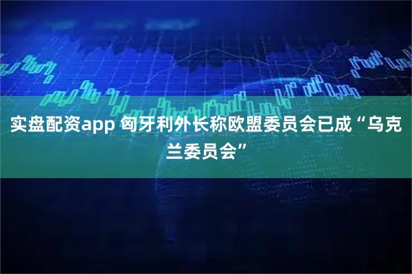 实盘配资app 匈牙利外长称欧盟委员会已成“乌克兰委员会”